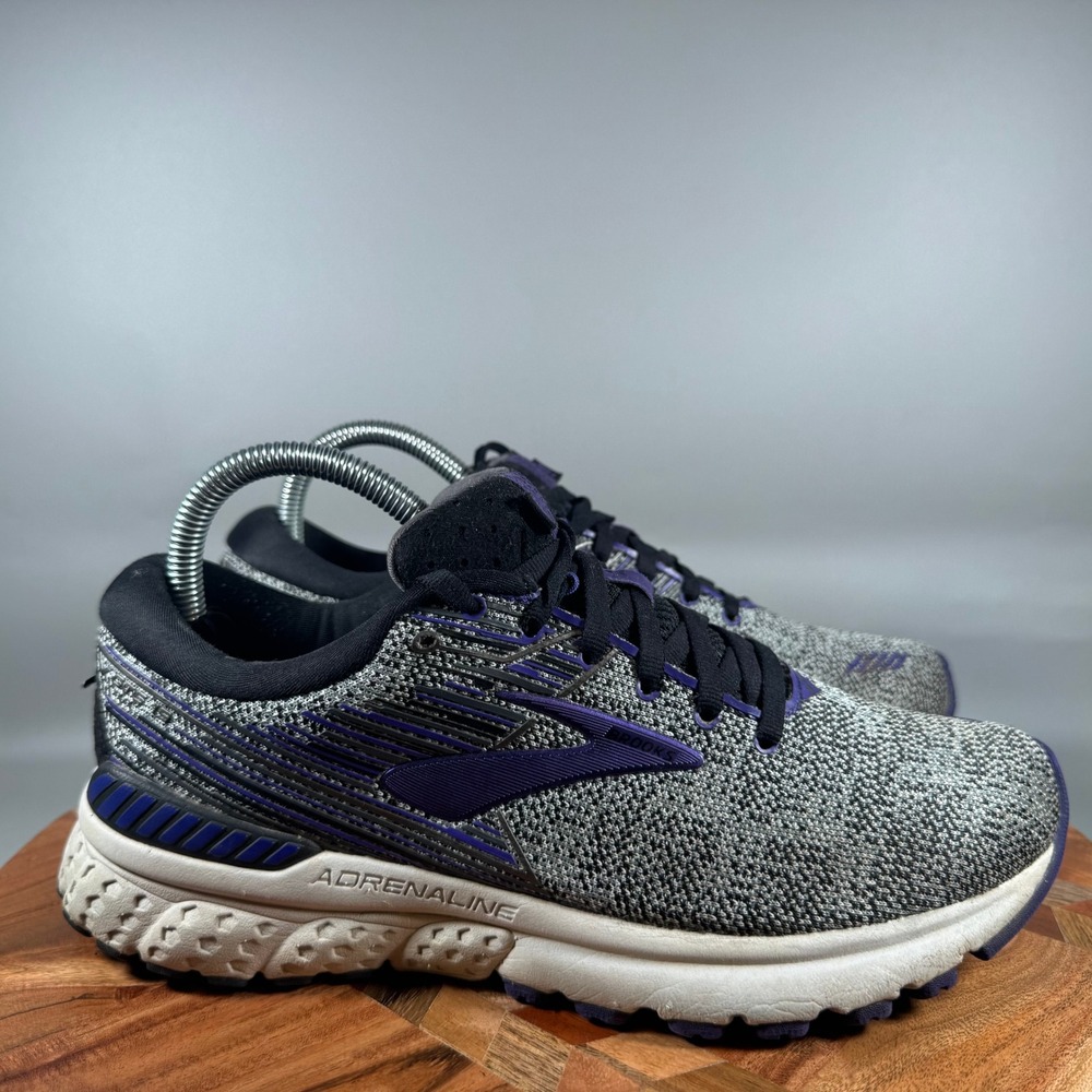 Brooks Adrenaline GTS 19 Womens Running Shoes Gray Purple 1202841B028 Size 8.5